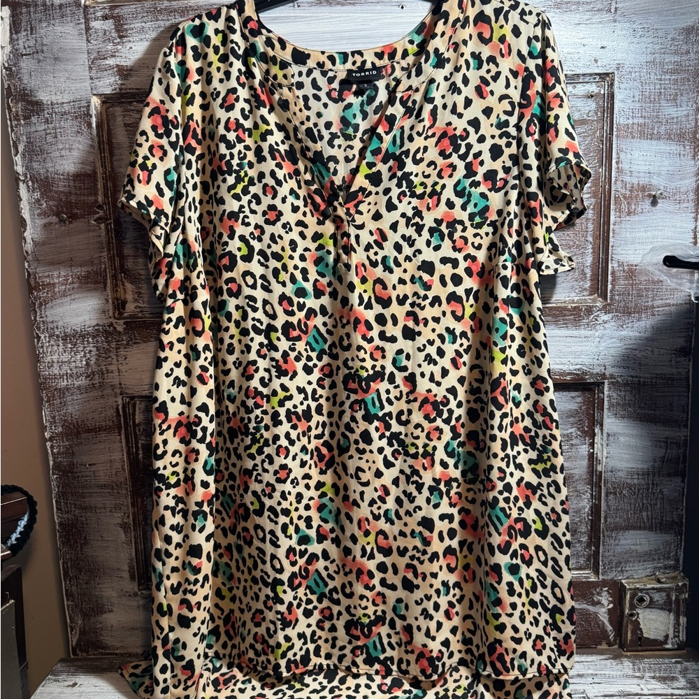 Torrid Multicolor Leopard Print Tunic